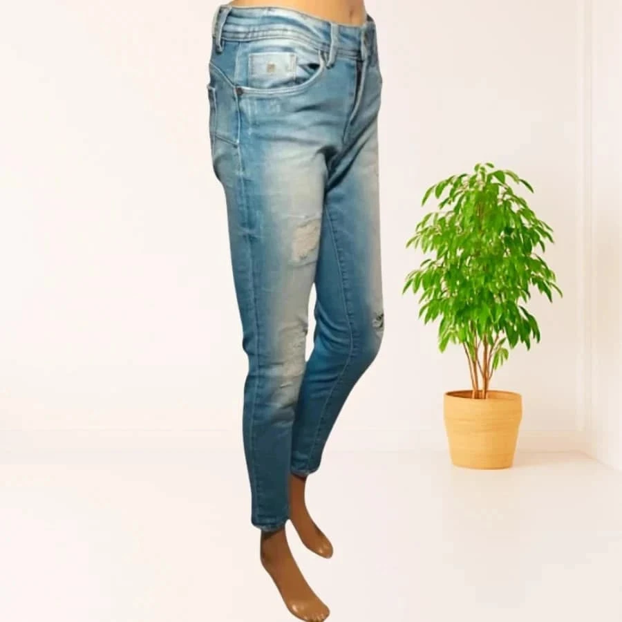 Jean Kaporal coupe skinny destroy-taille basse-stretch